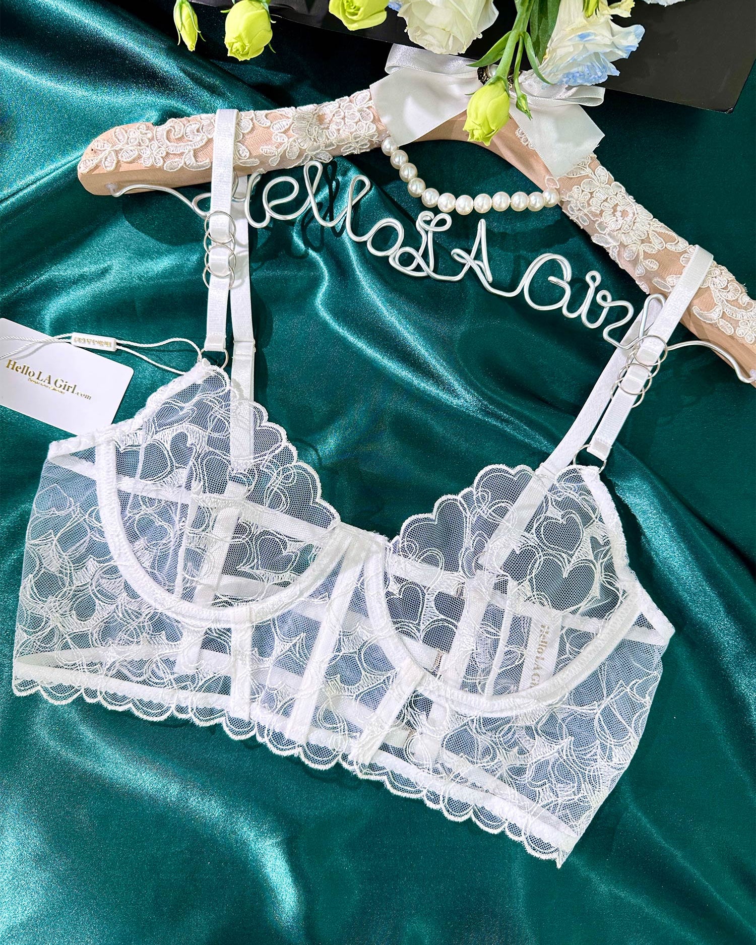 White Embroidery Lingerie Set