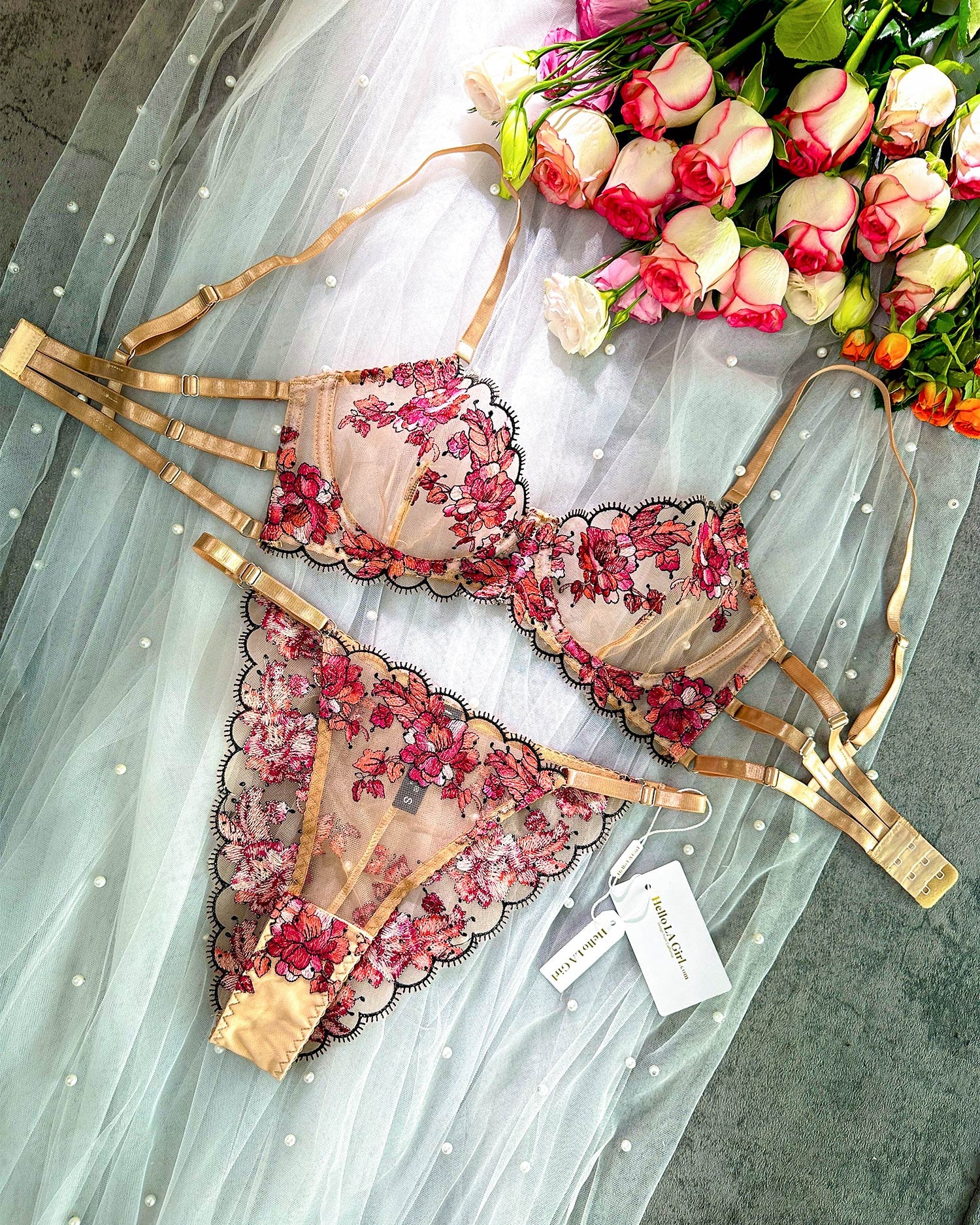 Blossom Elegance Lace Lingerie Set