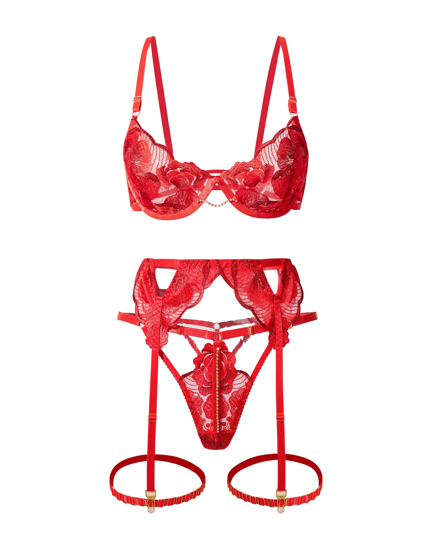 Luxurious Fancy Embroidered Sexy Lingerie Set |HelloLAGirl