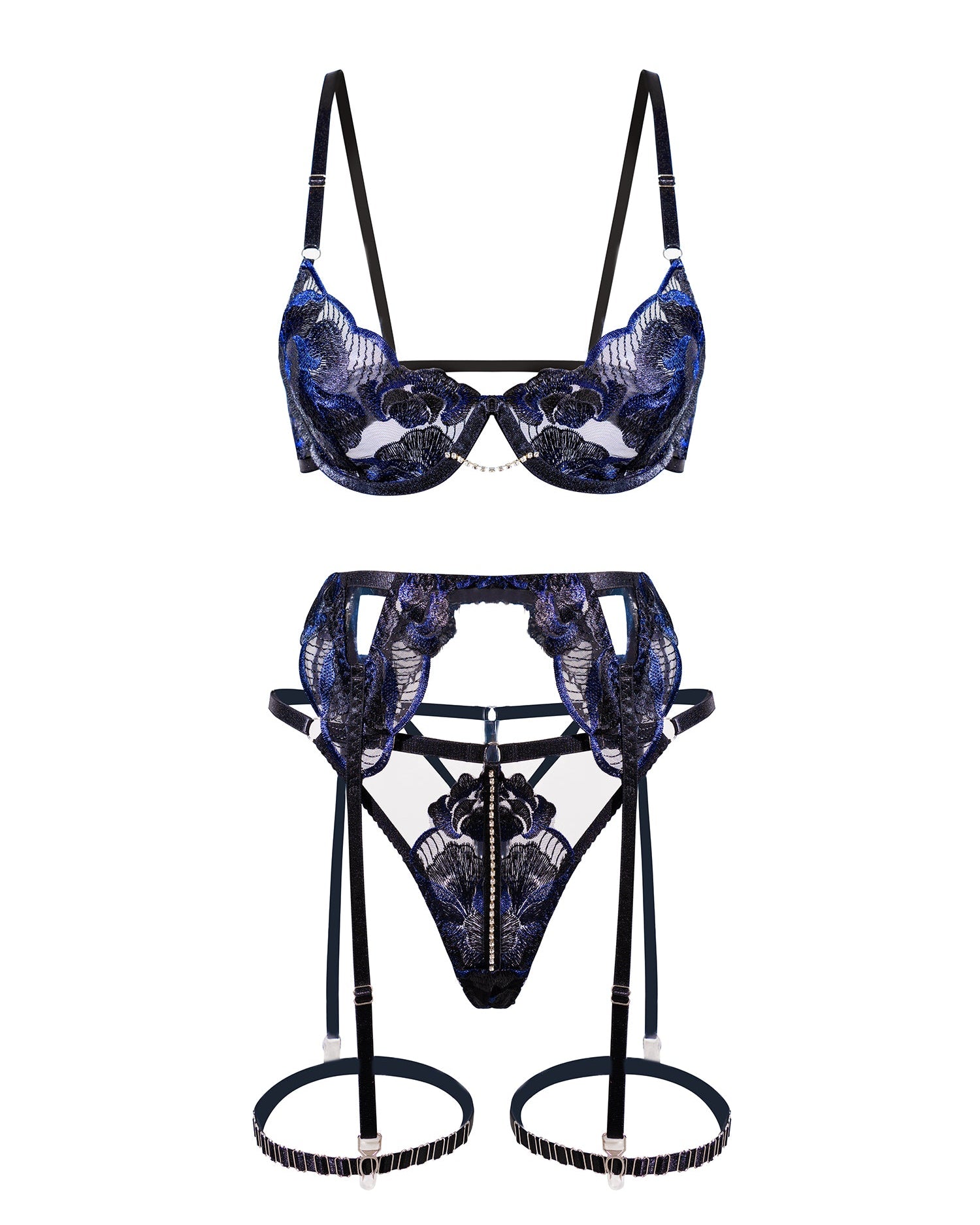 Luxurious Fancy Embroidered Sexy Lingerie Set |HelloLAGirl