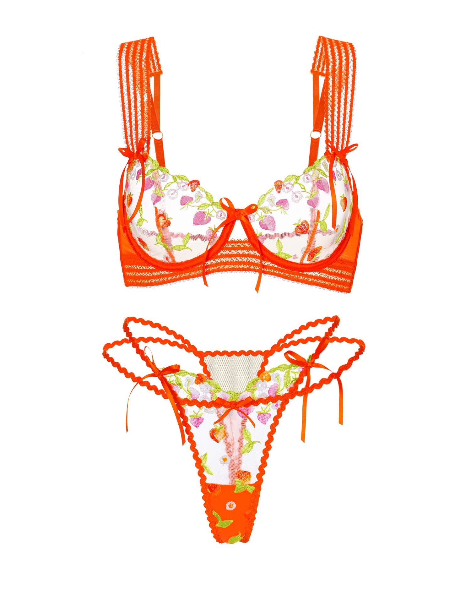 Sunny Meadow Floral Lace Lingerie Set