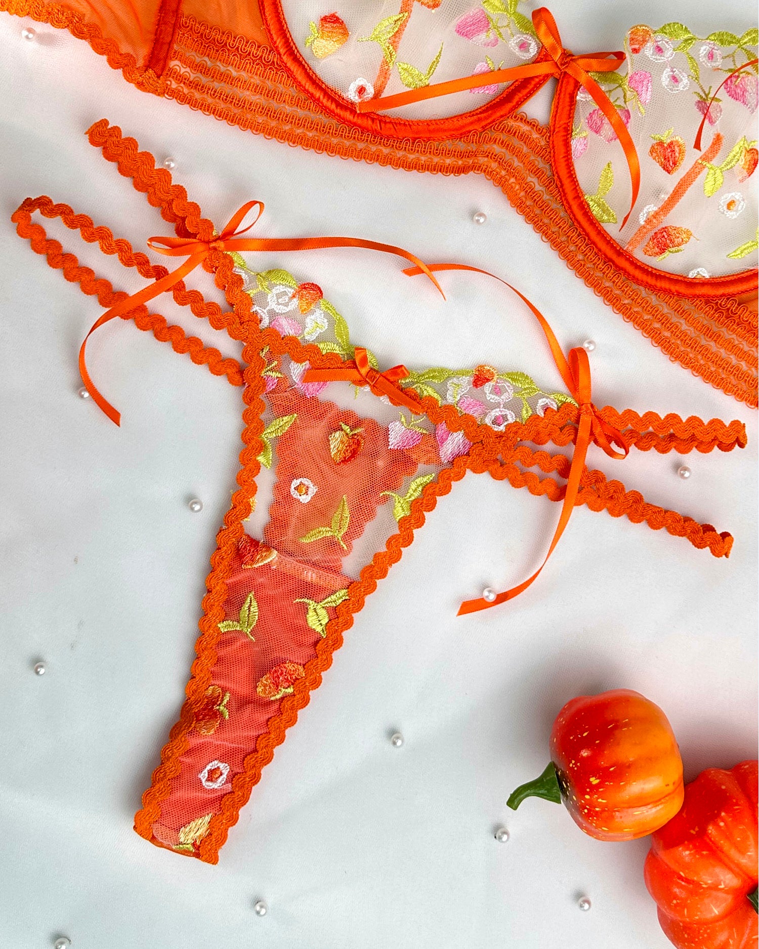 Sunny Meadow Floral Lace Lingerie Set