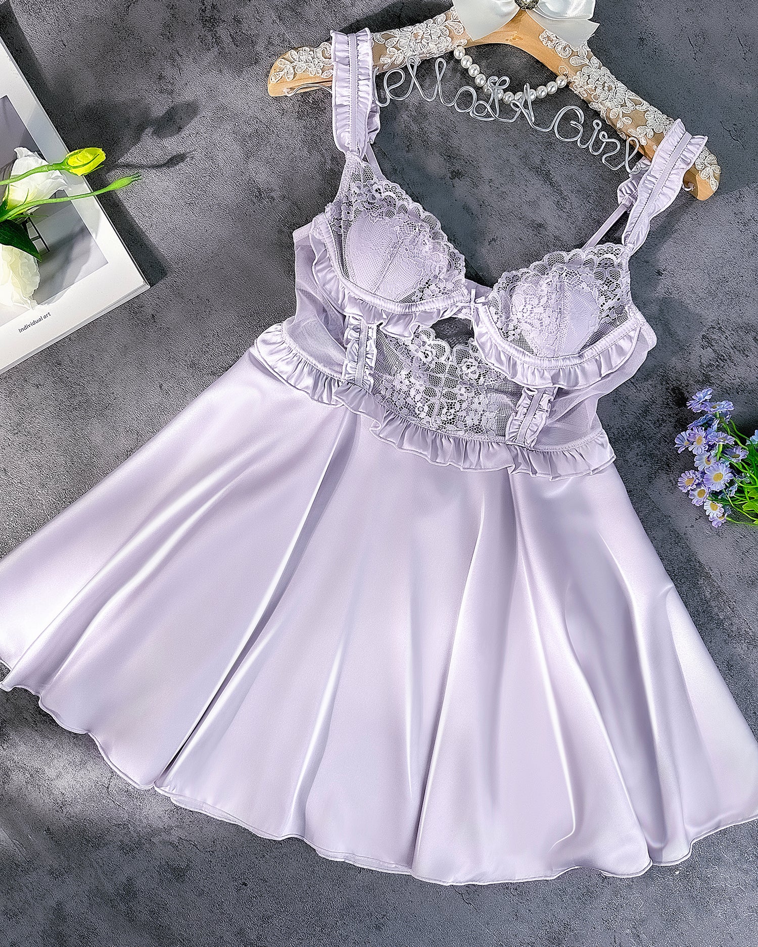 Purple Soft Satin Slip Dress