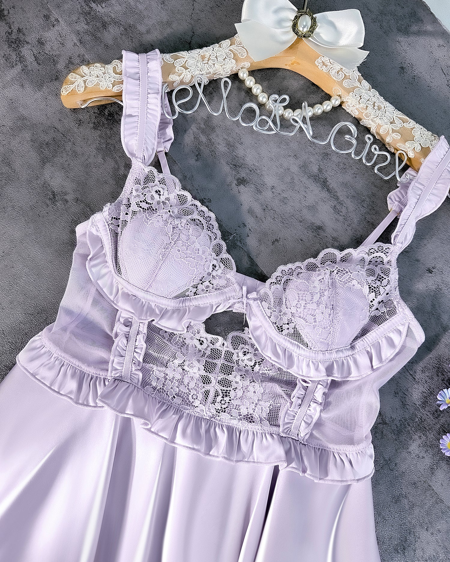 Purple Soft Satin Slip Dress