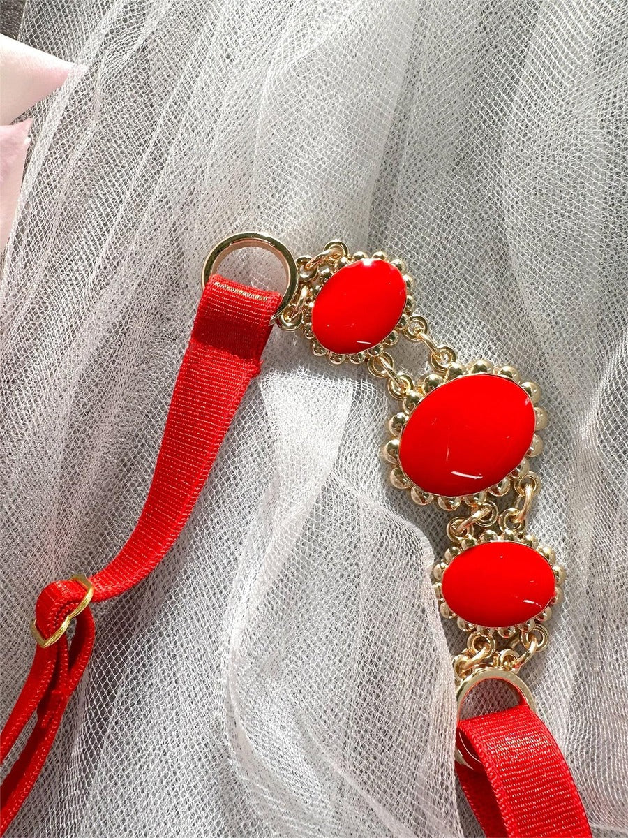 HelloLaGirlRed Embroidered Sexy Push Up Lingerie Set