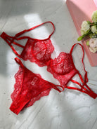 HelloLAGirl Red Exquisite Lace Lingerie Set