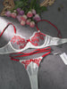 Luxurious Red Floral Lingerie Set
