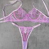 Puple Elegant Essence Embroidery Lingerie Set