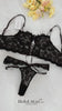 Black Pearls Small Flower Lace Lingerie Set