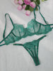 Green Elegant Essence Embroidery Lingerie Set