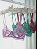 Blue  Elegant Essence Embroidery Lingerie Set