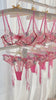 Pink Floral Embroidery Pearl Chain Lingerie Set