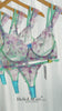 Blue Butterfly Bow Colorful Embroidered Flower Lingerie Set