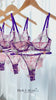 Purple Petal Embroidered Lingerie Set
