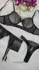 Sheer Black&Champagne Embroidered Lace Lingerie Set
