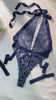 Blue Sexy Lace Suspenders Shapewear