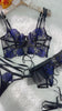 Black&Blue Lace Tie Adjustable Sculpting Body Lingerie Set