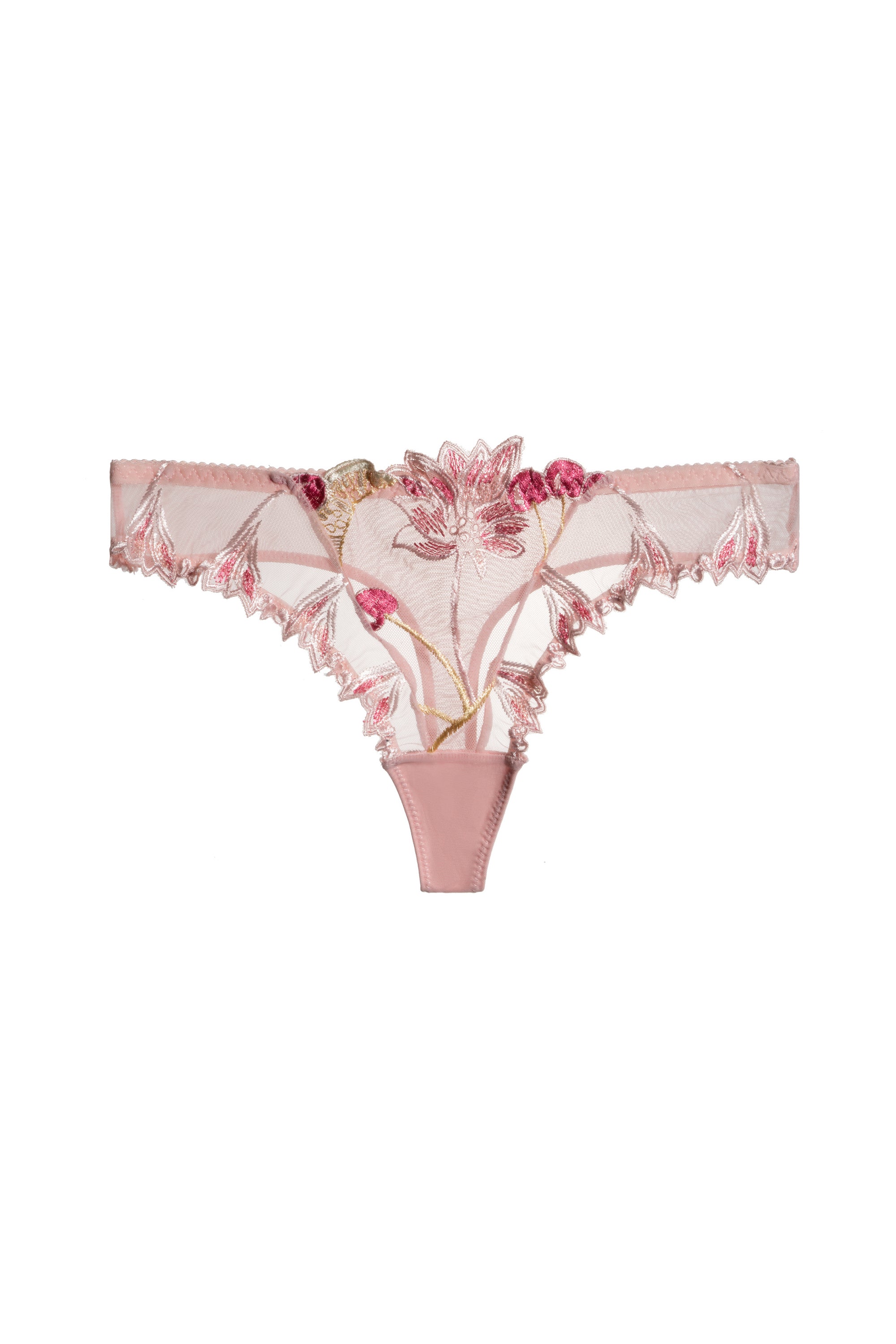 Pink Flower & Cherry Embroidery Mesh Panty Lingerie – Hello.LA.Girl